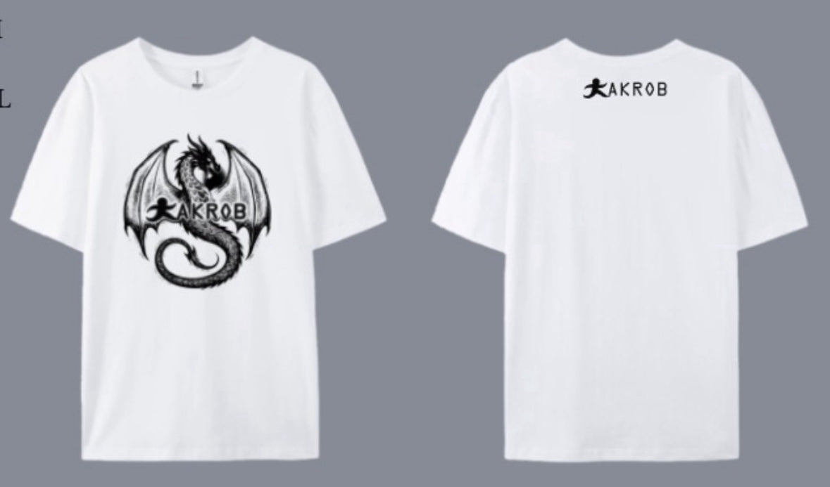 T-shirt Uomo AKROB con Grafica Drago – 100% Cotone stampa DTG,Taglio Classico