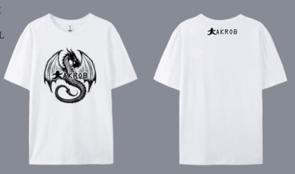 T-shirt Uomo AKROB con Grafica Drago – 100% Cotone stampa DTG,Taglio Classico