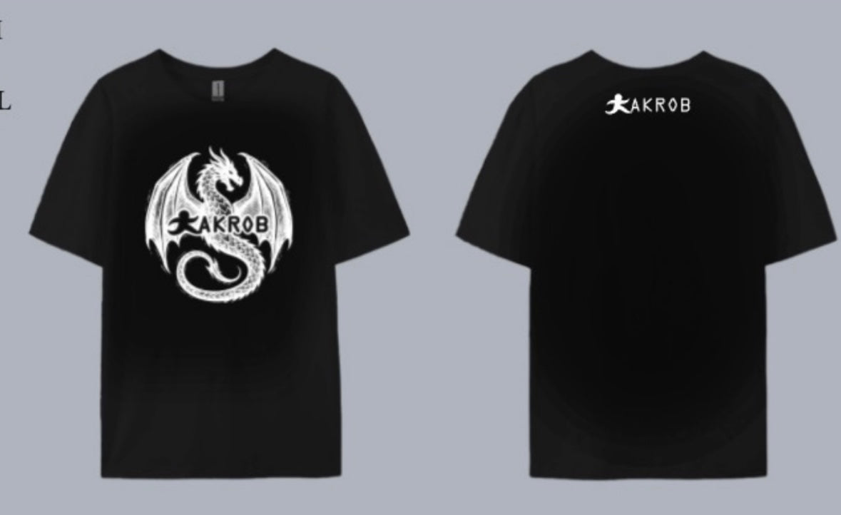 T-shirt Uomo AKROB con Grafica Drago – 100% Cotone stampa DTG,Taglio Classico