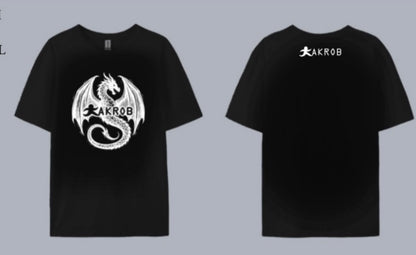 T-shirt Uomo AKROB con Grafica Drago – 100% Cotone stampa DTG,Taglio Classico