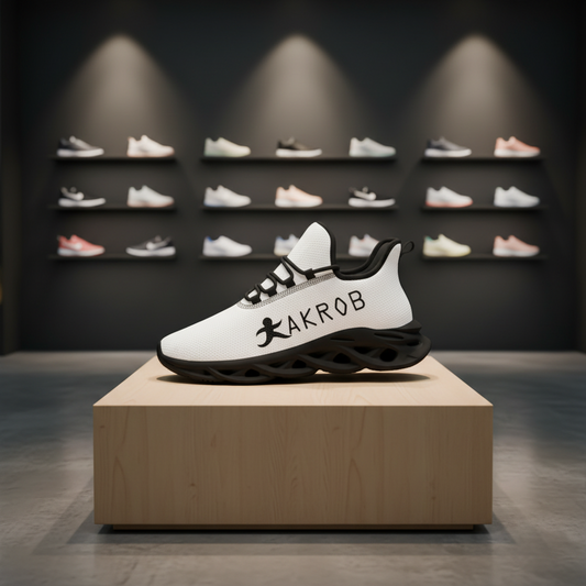 Akrob Stealth Wave – Sneaker Sportiva con Suola Ultra-Reattiva (Bianco/Nero)