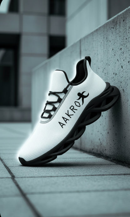 Akrob Stealth Wave – Sneaker Sportiva con Suola Ultra-Reattiva (Bianco/Nero)