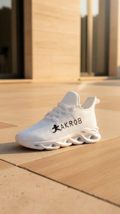 Akrob Stealth Wave – Sneaker Sportiva con Suola Ultra-Reattiva (Bianco/Nero)